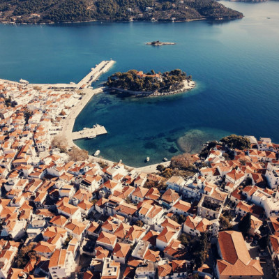 Skiathos Town from the air.